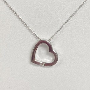 16" Single Diamond Heart Necklace