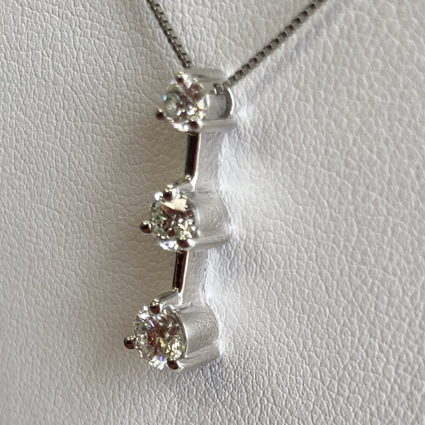 18" 14K Past, Present & Future Diamond Necklace