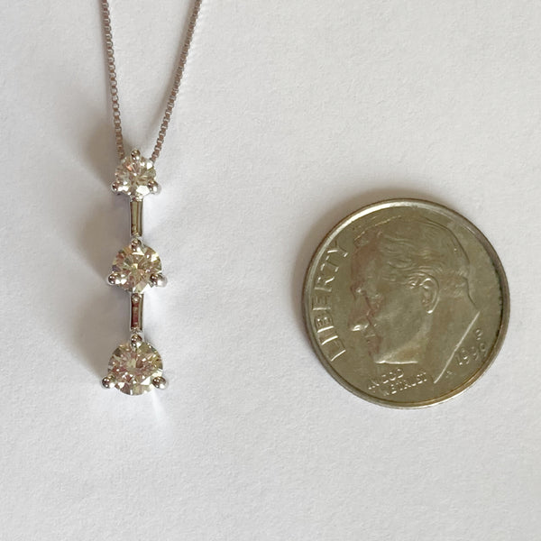 18" 14K Past, Present & Future Diamond Necklace