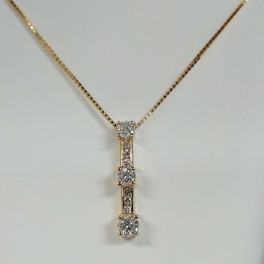 14K 3/4TW Diamond Past, Present & Future Necklace