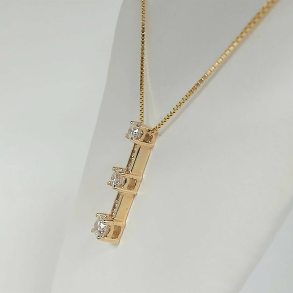 14K 3/4TW Diamond Past, Present & Future Necklace