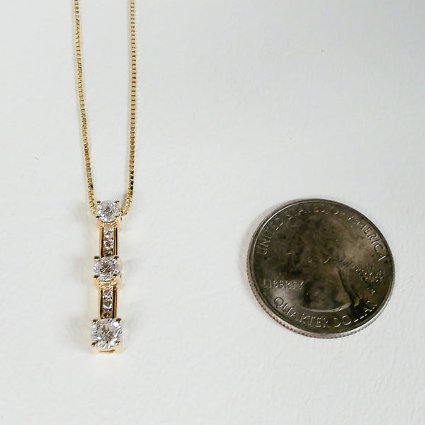 14K 3/4TW Diamond Past, Present & Future Necklace