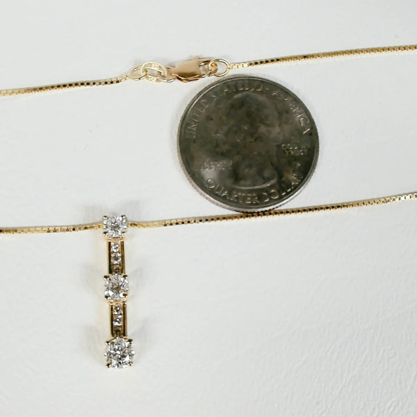 14K 3/4TW Diamond Past, Present & Future Necklace