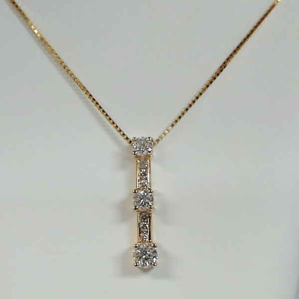 14K 3/4TW Diamond Past, Present & Future Necklace