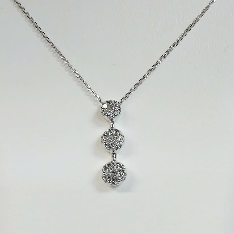 14K 1/2TW Diamond Cluster Necklace