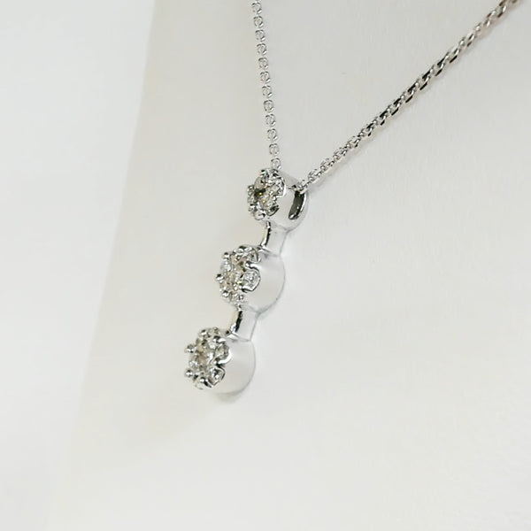 14K 1/2TW Diamond Cluster Necklace