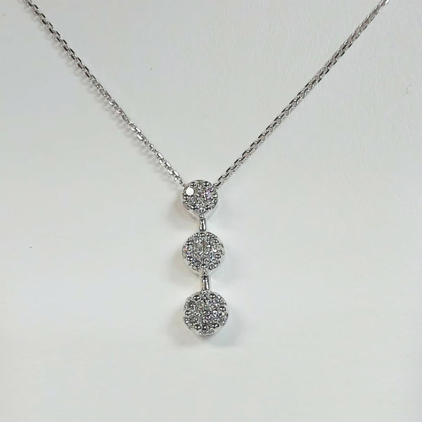 14K 1/2TW Diamond Cluster Necklace