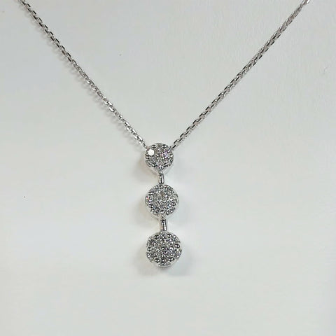 14K 1/2TW Diamond Cluster Necklace