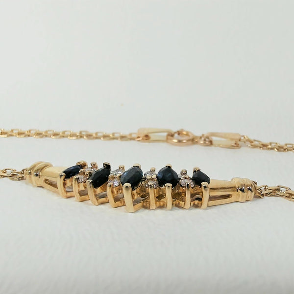14K Sapphire & Diamond Necklet