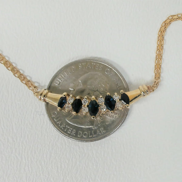 14K Sapphire & Diamond Necklet