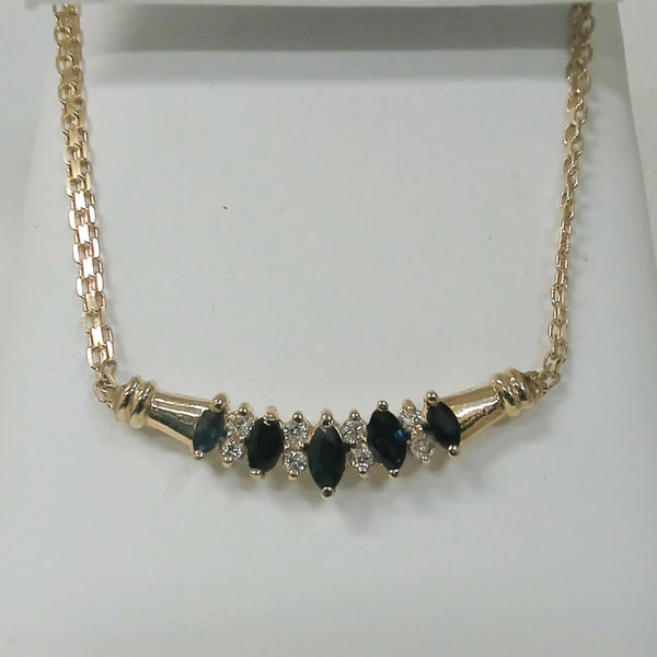 14K Sapphire & Diamond Necklet
