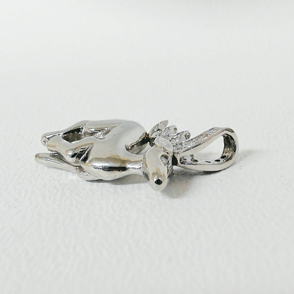 Platinum Diamond Deer Pendant Charm