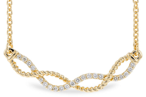 14k Diamond Braided Infinity Necklace