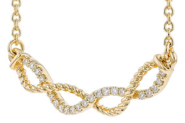 14k Diamond Braided Infinity Necklace