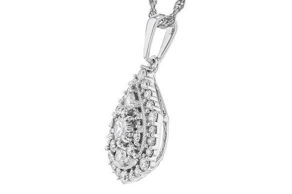 14k Diamond Teardrop Cluster Necklace