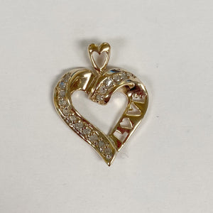 10k Promo Diamond "LOVE" Heart Pendant