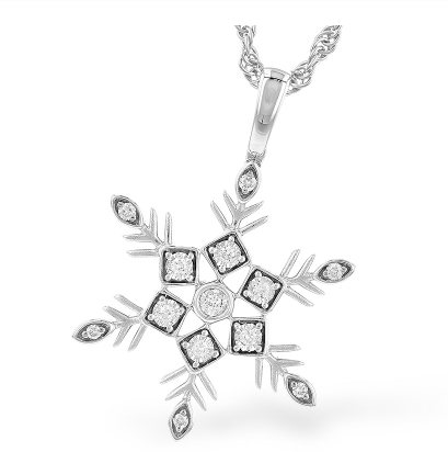 14k Diamond Snowflake Necklace