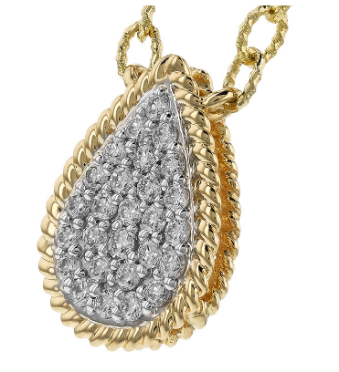 14k Diamond Teardrop Cluster Necklace