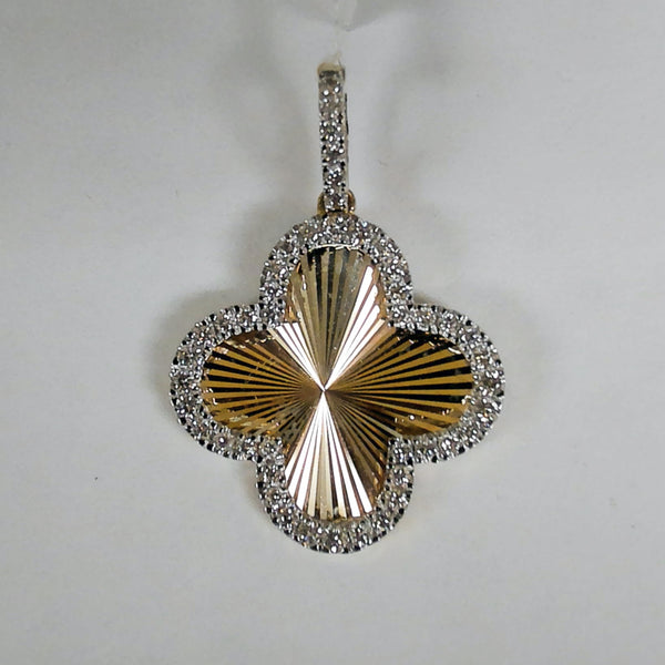 14KYG 1/3TW Diamond Clover Pendant