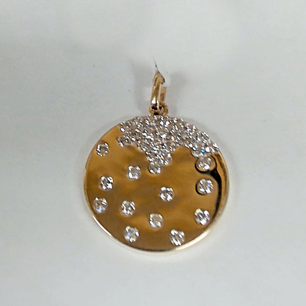 14KYG 1/2TW Diamond Disc Pendant