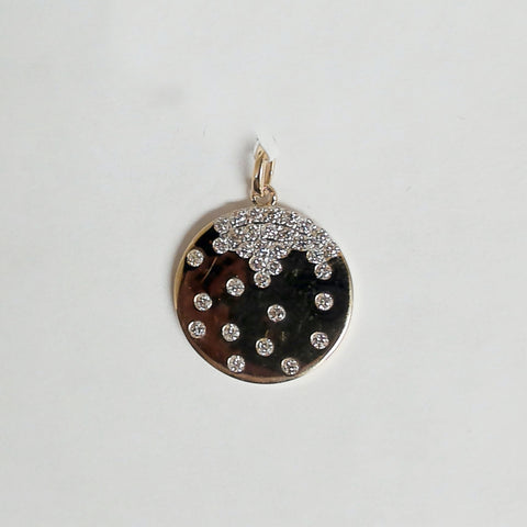 14KYG 1/2TW Diamond Disc Pendant