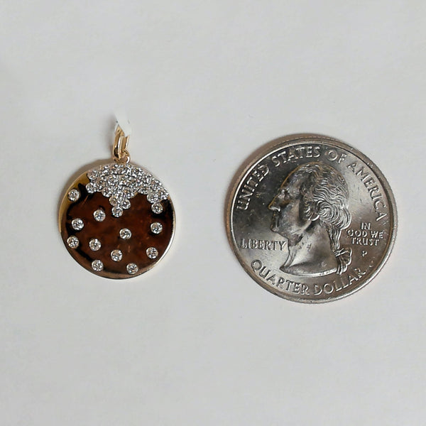 14KYG 1/2TW Diamond Disc Pendant