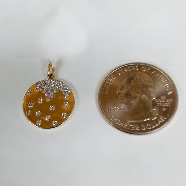 14KYG 1/2TW Diamond Disc Pendant