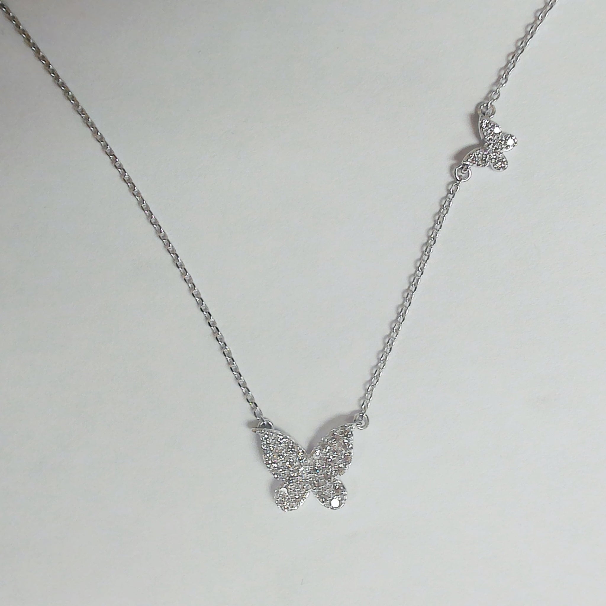 14K Diamond Butterfly Necklace