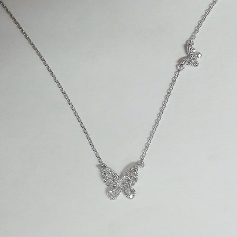 14K Diamond Butterfly Necklace