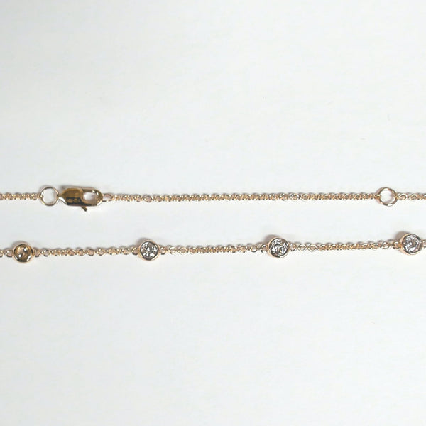 14k 1.00TW Bezel-Set Diamond Station Necklace