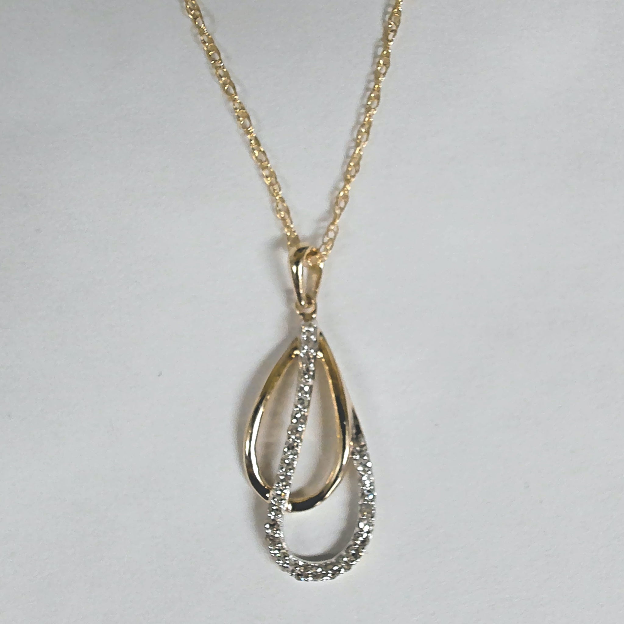 14k Diamond Teardrop Necklace