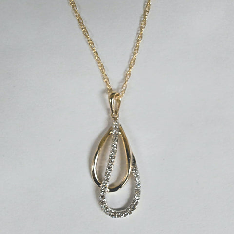 14k Diamond Teardrop Necklace