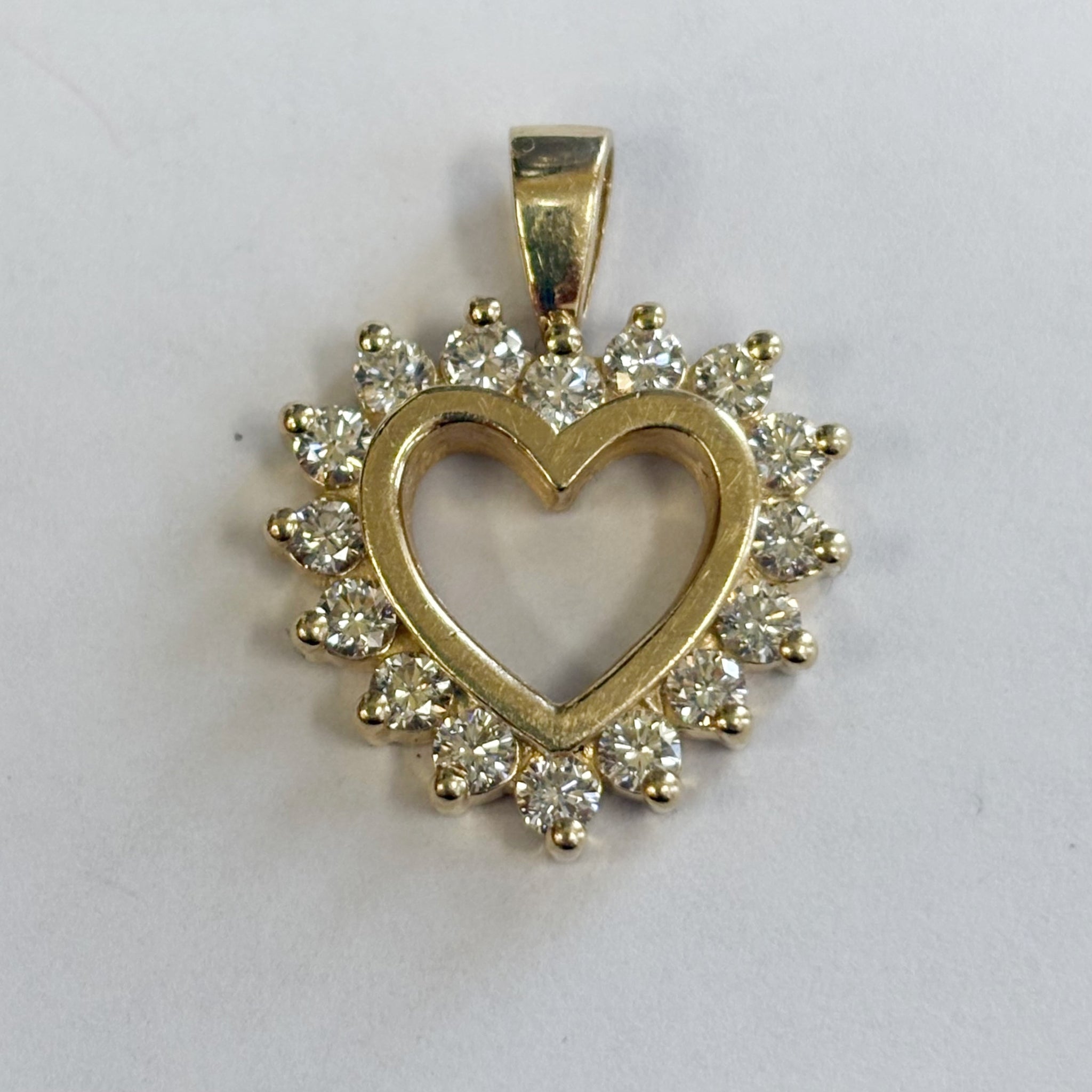 14k 16-Diamond 1.00TW Heart Pendant