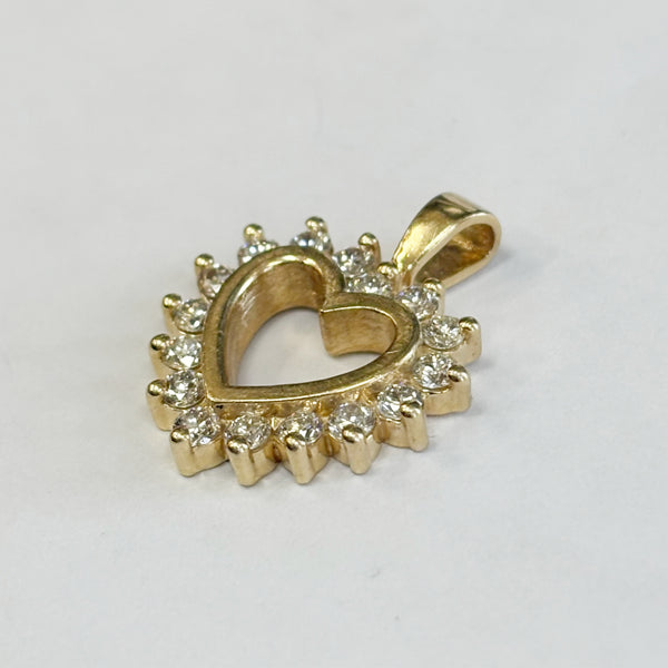 14k 16-Diamond 1.00TW Heart Pendant