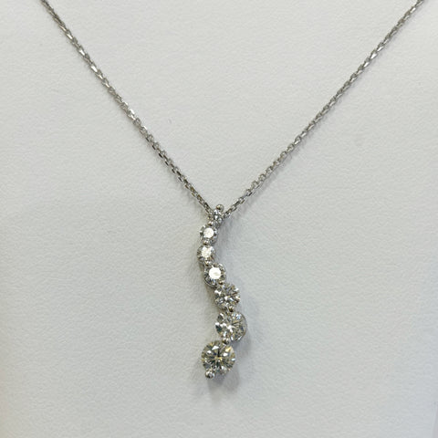 18" 14k 7-Diamond Journey Necklace