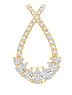 14K Diamond Pear-Shaped Pendant Necklace