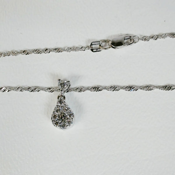 18" 14K 1/2TW Cluster Pendant