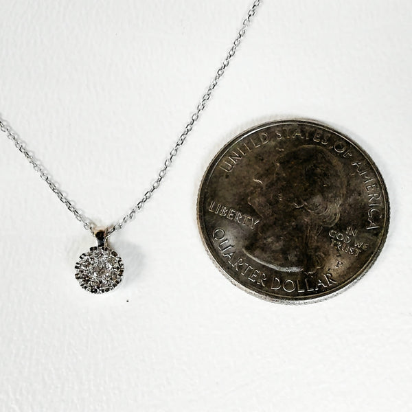 16" 14K .25TW Diamond Cluster Pendant