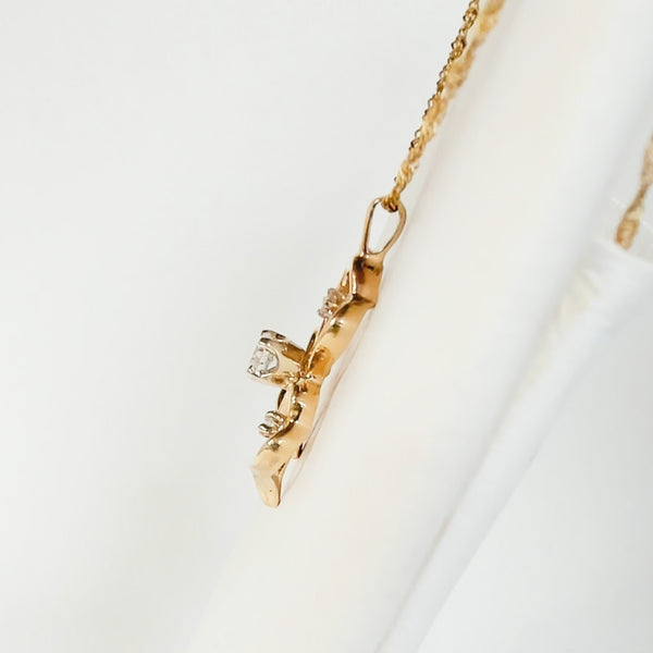 14K Triple Heart Diamond Pendant