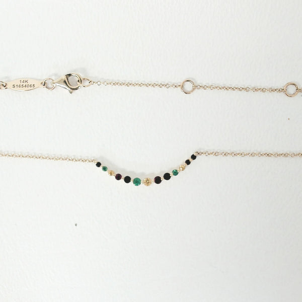 17.5" 14K Gabriel & Co. Curved Rainbow Necklace