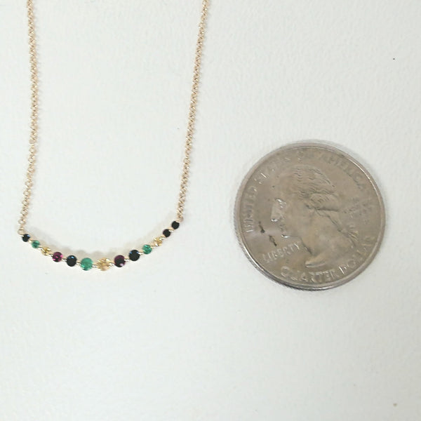 17.5" 14K Gabriel & Co. Curved Rainbow Necklace