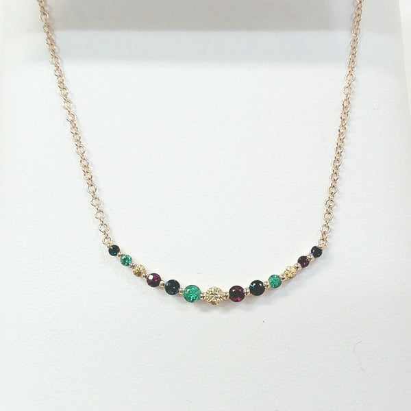 17.5" 14K Gabriel & Co. Curved Rainbow Necklace
