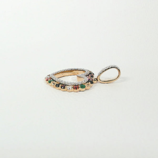 10K Rainbow Heart Pendant