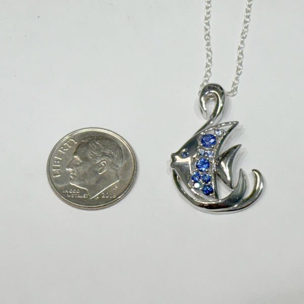 Sterling Sapphire Angelfish Necklace