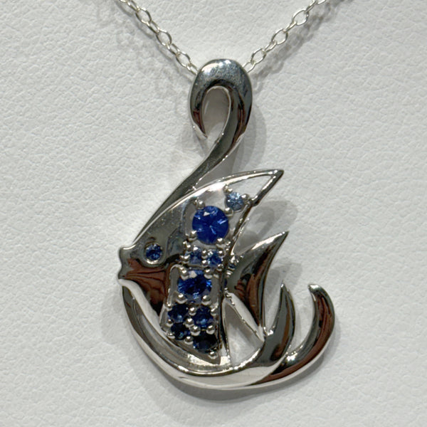 Sterling Sapphire Angelfish Necklace