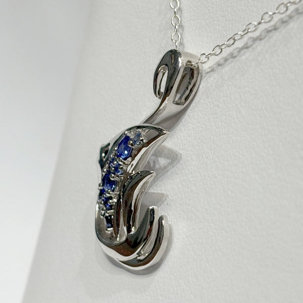 Sterling Sapphire Angelfish Necklace