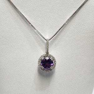 14k Amethyst & Diamond Pendant