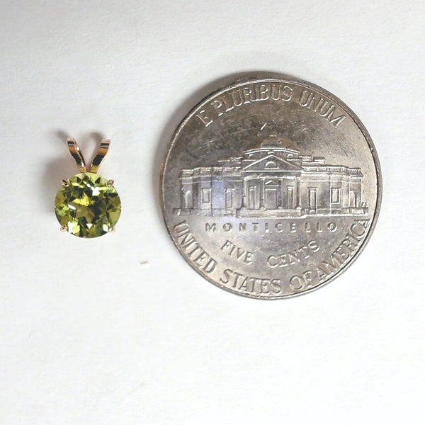 10k Round Peridot Pendant