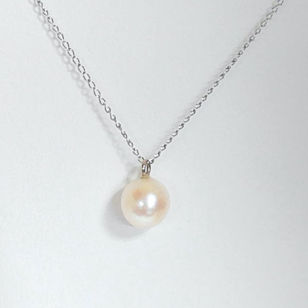 20" 14K Cultured Pearl Solitaire Pendant Necklace