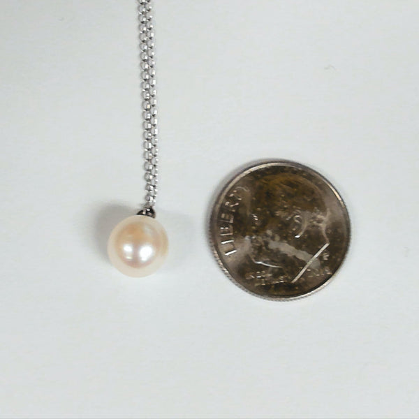 20" 14K Cultured Pearl Solitaire Pendant Necklace